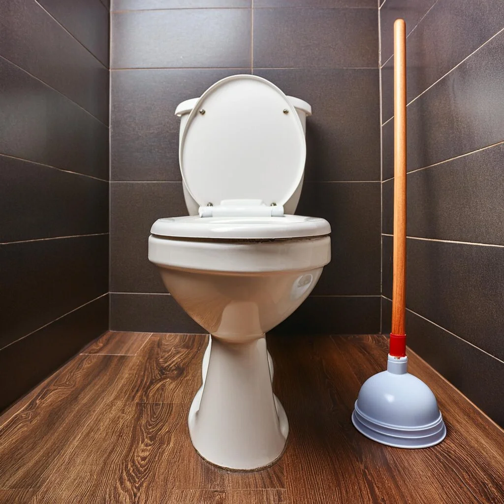 Toilet With A Plunger